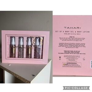 Tahari body oil and body lotion set